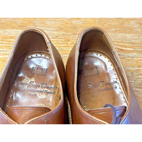 Bottier Saint Germain Men’s Oxford Shoes Vintage Size 7.5 Brown Leather French main image 5
